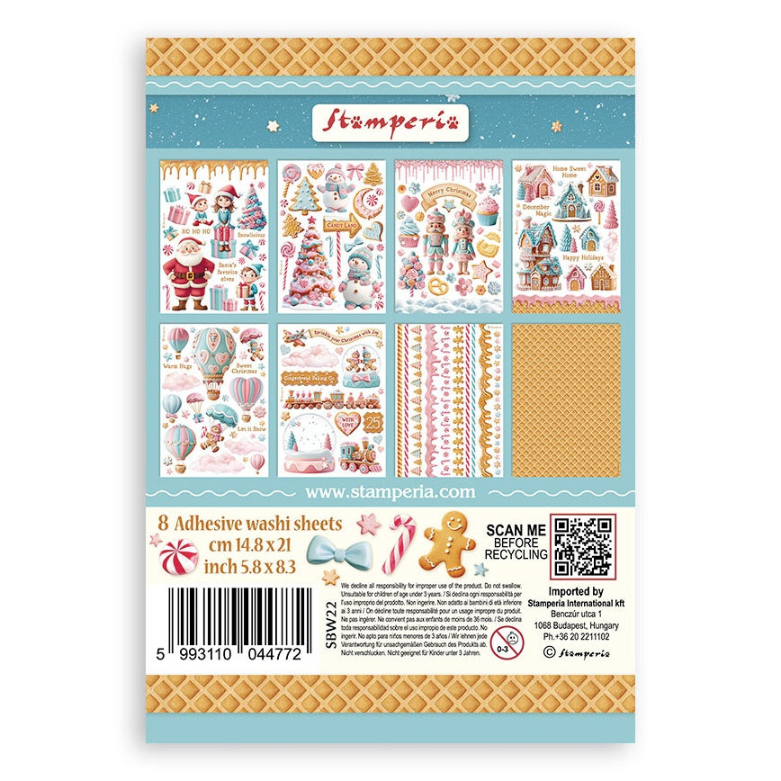 Stamperia CANDY CHRISTMAS 6”X8” Washi Pad