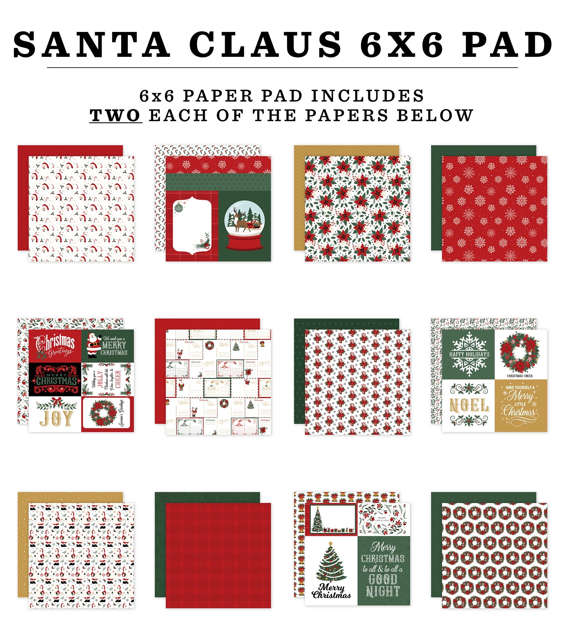 Echo Park SANTA CLAUSE 6"X6" Paper Pad