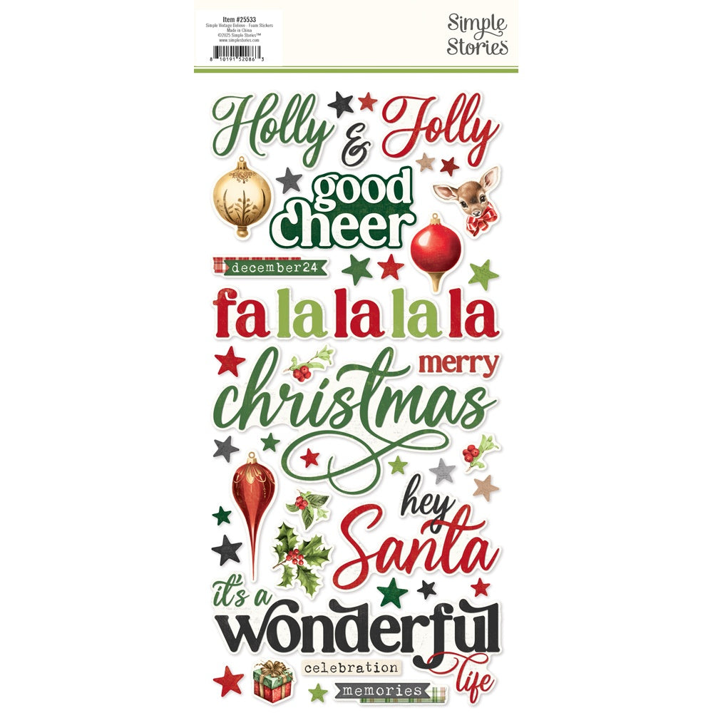 Simple Stories Simple Vintage BELIEVE Foam Stickers 79pc