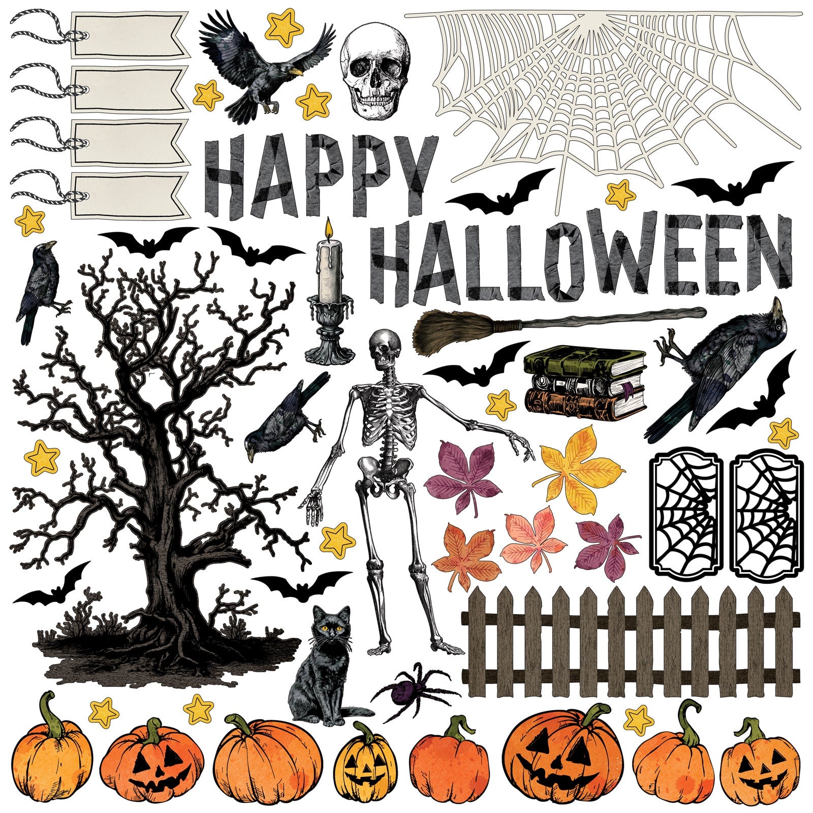 49 and Market Vicki Boutin CURIOSITIES IN WILLOW GROVE 12”X12” Halloween Assortment Pack