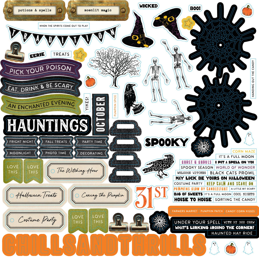 49 and Market Vicki Boutin CURIOSITIES IN WILLOW GROVE 12”X12” Halloween Assortment Pack