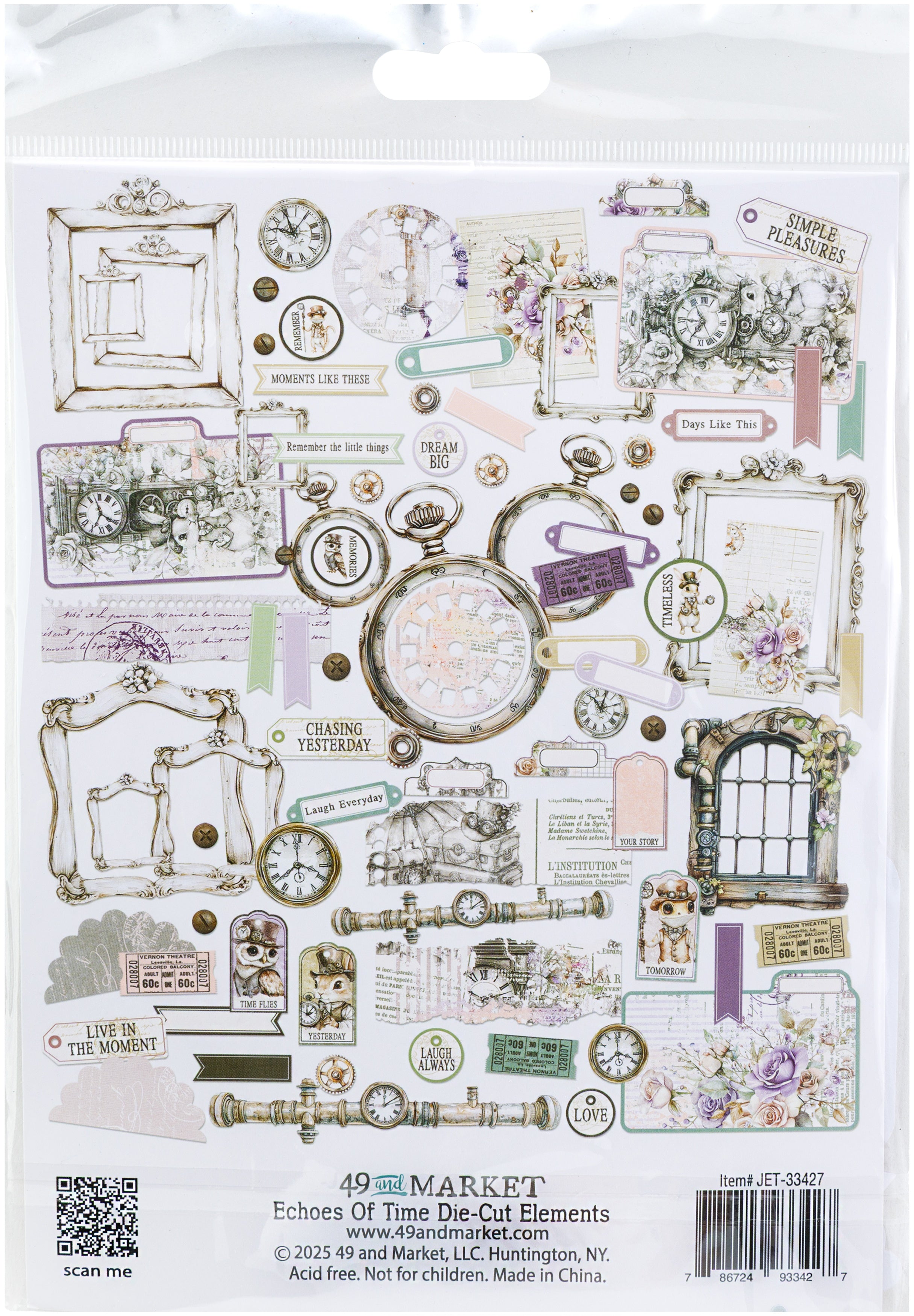 49 and Market ECHOES OF TIME Die-Cut Elements 83pc
