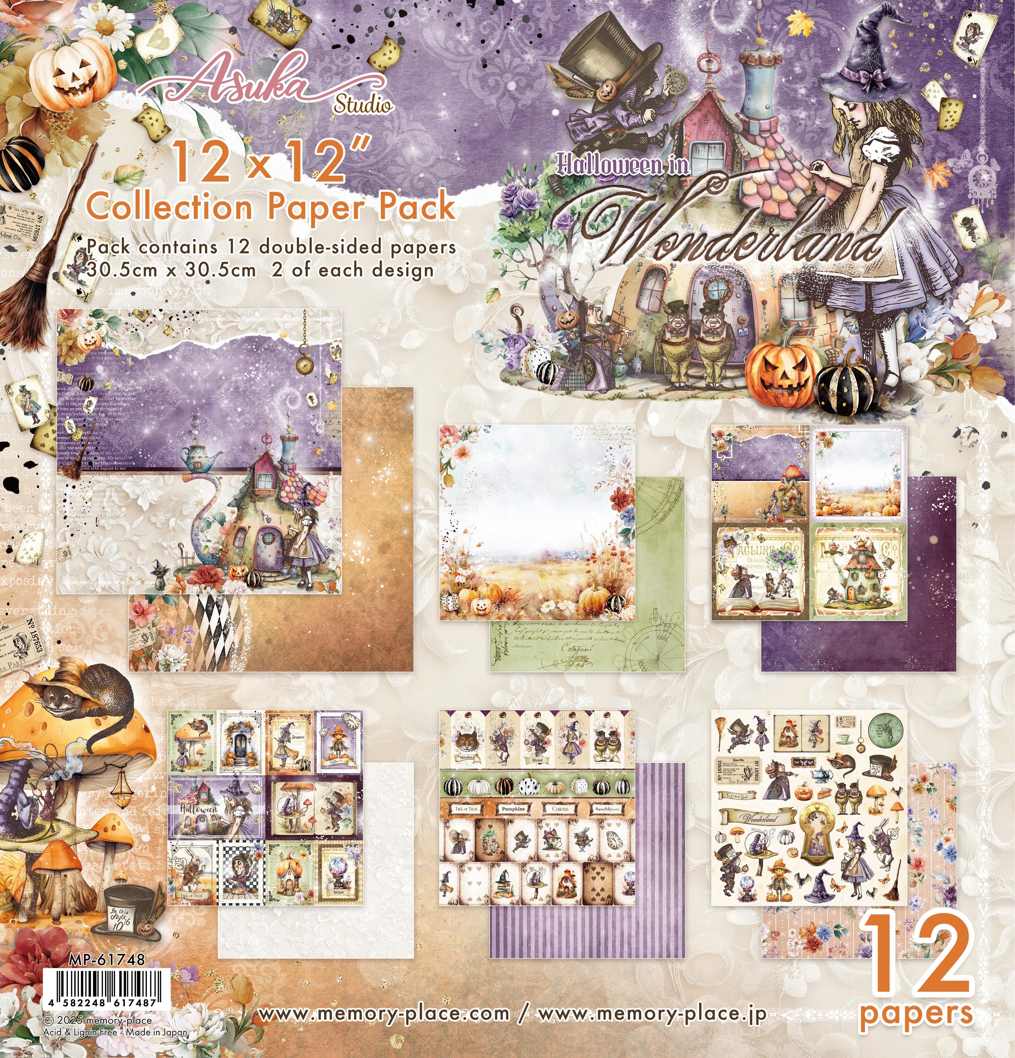 Asuka Studio HALLOWEEN IN WONDERLAND 12”X12” Collection Paper Pack