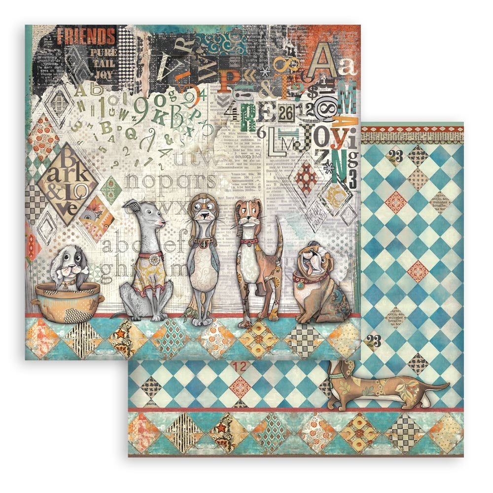 Stamperia FURRY FRIENDS 12”X12” Scrapbook Paper Pack