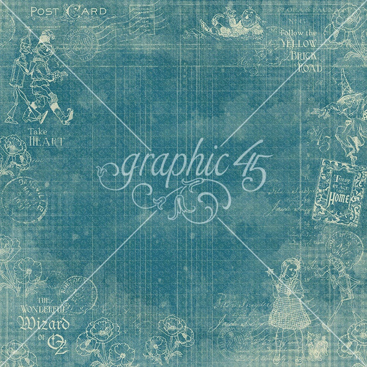 Graphic 45 WONDER OF OZ 12X12 Scrapbook Paper