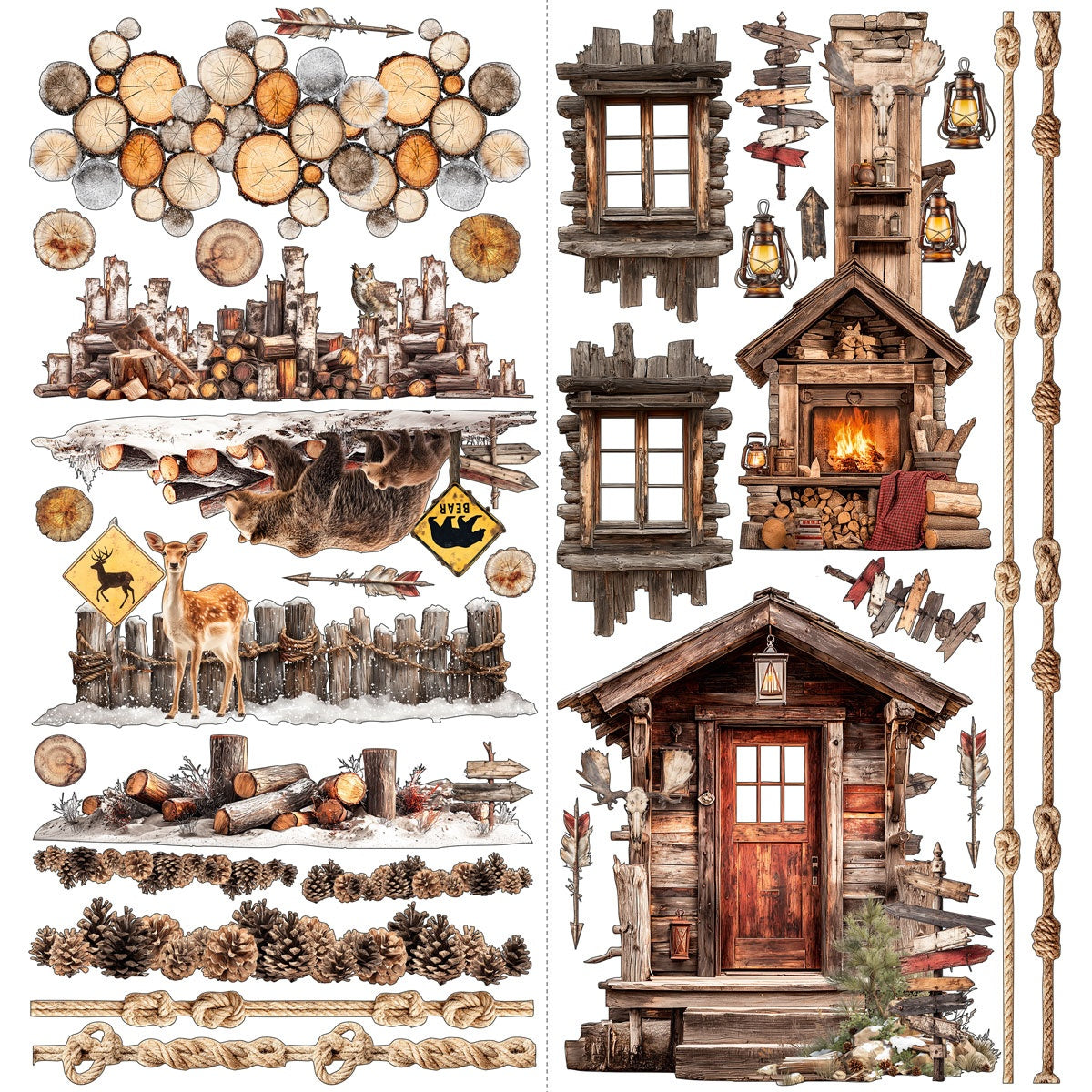 49 and Market TIMBER & TWEED Laser Cut Floral Set 97pc