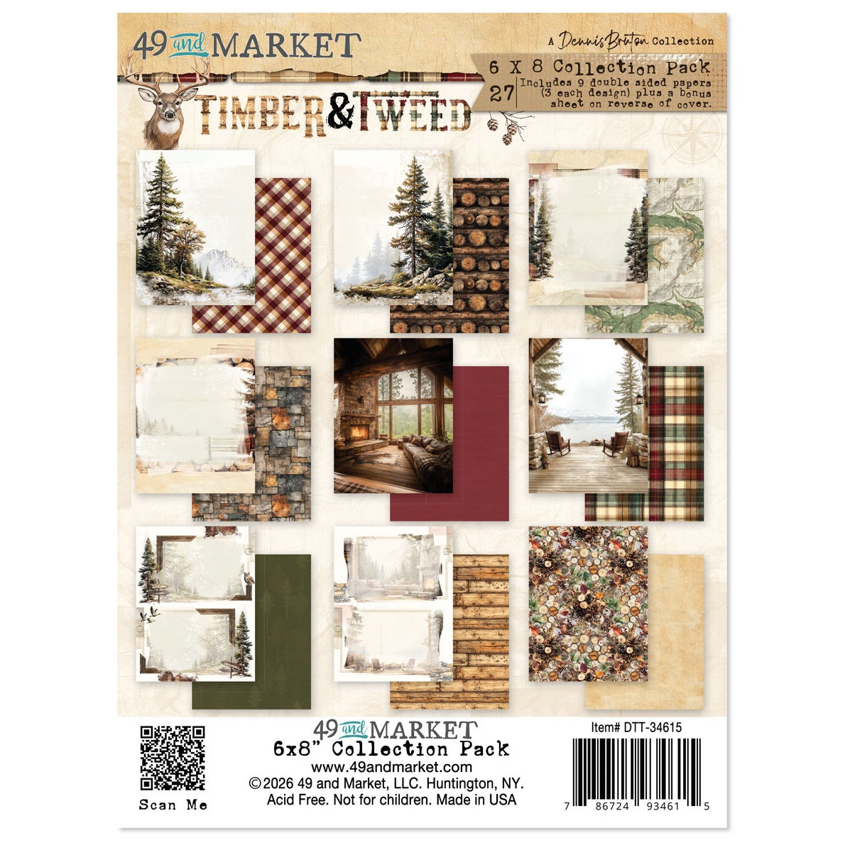 49 and Market TIMBER & TWEED 6X8 Collection Paper Pack