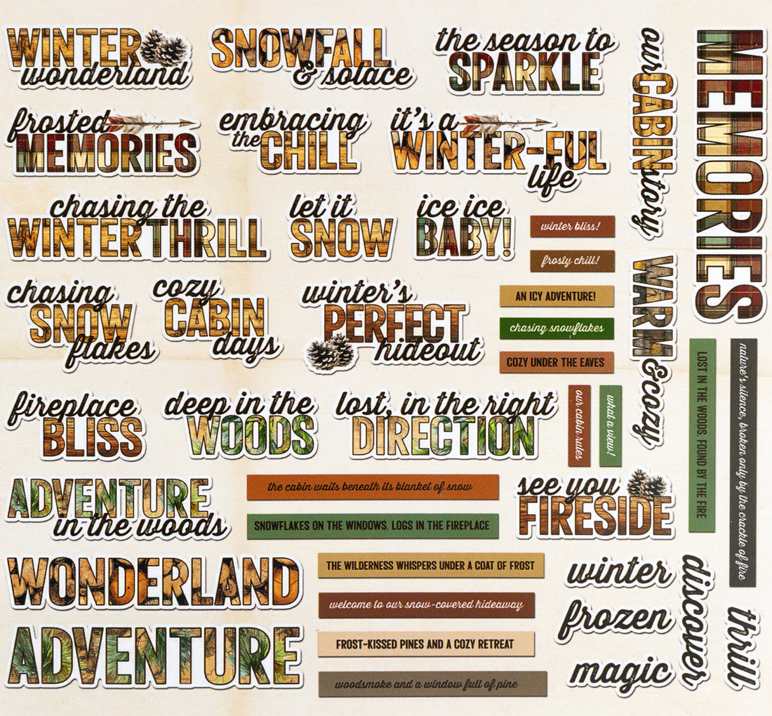 49 and Market TIMBER & TWEED Chipboard Sentiments 42pc
