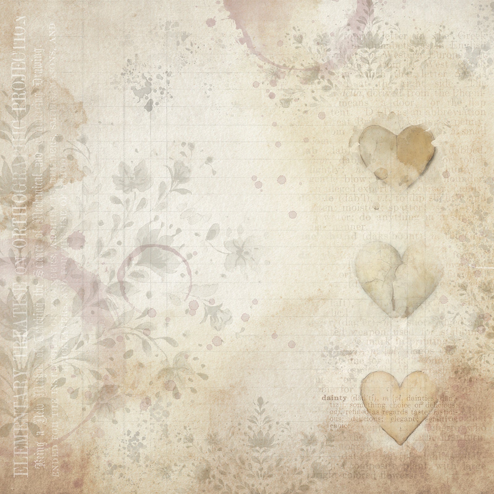 49 and Market Faded Memory Lane GARDEN ARCHIVE 12X12 Scrapbook Paper