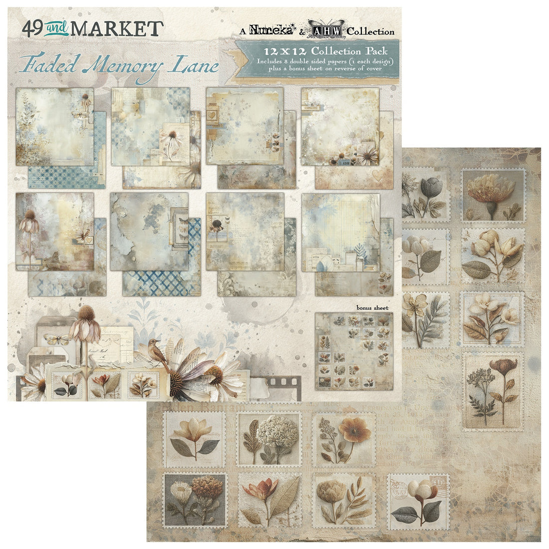 49 and Market FADED MEMORY LANE 12X12 Collection Paper Pack