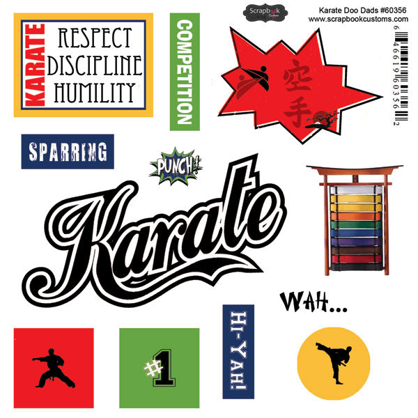Scrapbook Customs KARATE 12"X12" Scrapbook Kit 13pc