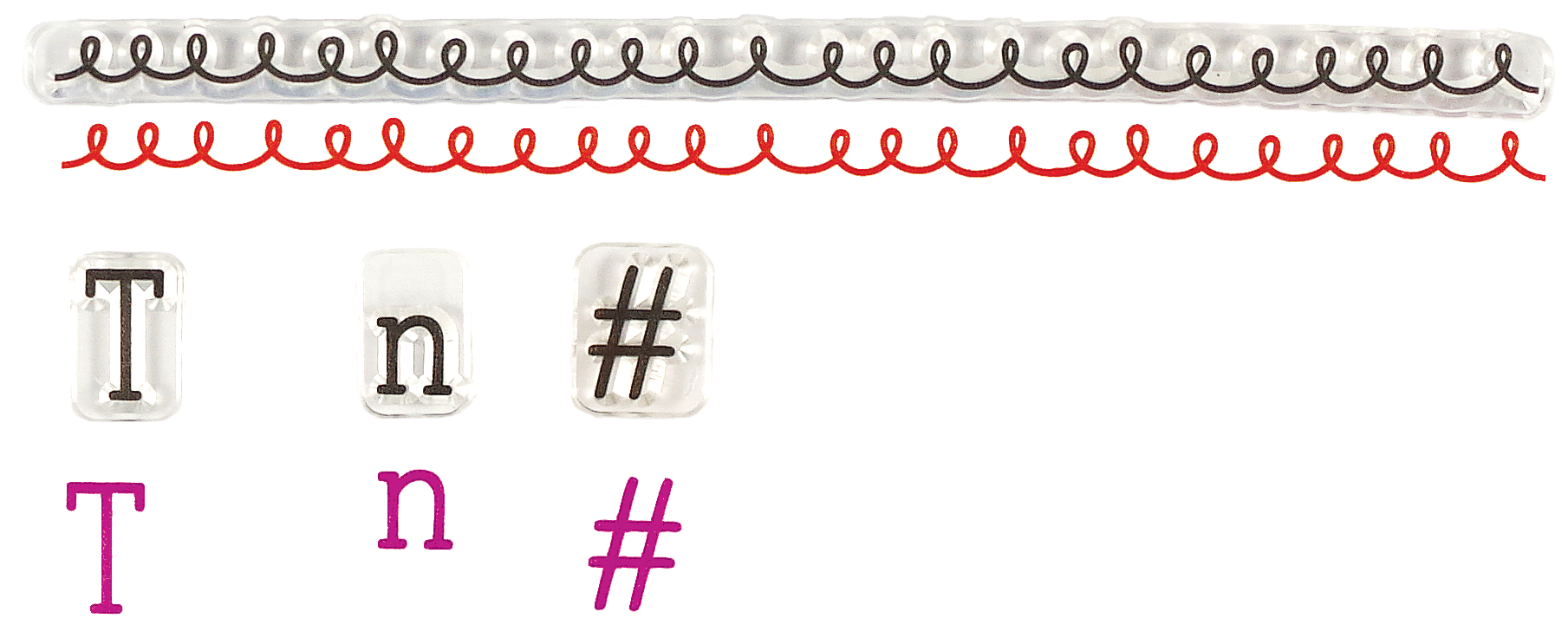 Peter Pauper LETTERS NUMBERS SYMBOLS Clear Silicone Stamp Set