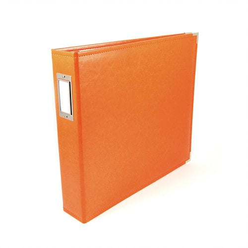 We R Classic Leather Album ORANGE SODA 12"X12" D Ring Memory Scrapbook