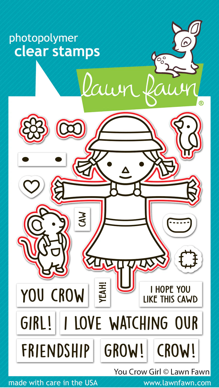 Lawn Fawn YOU CROW GIRL Stamp & Die Set