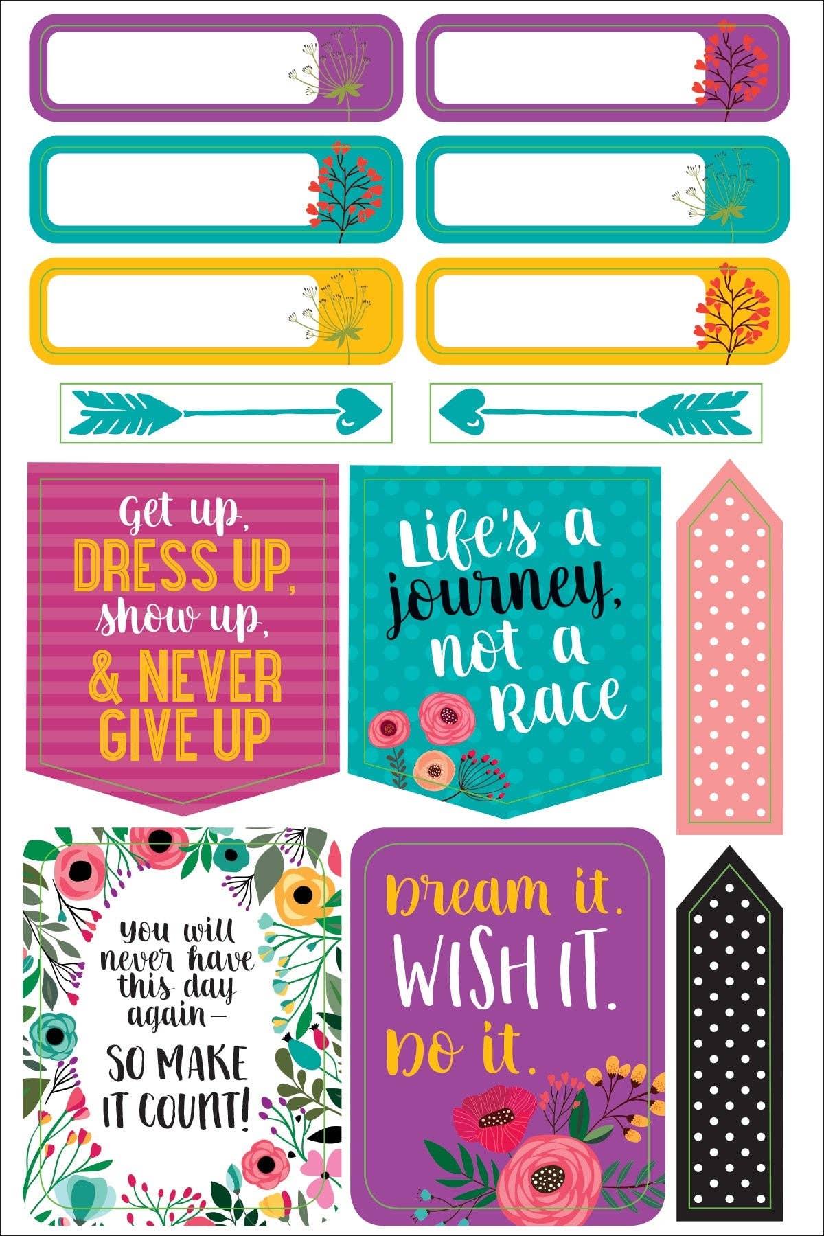 Peter Pauper Planner Stickers WAKE UP KICK ASS REPEAT Essentials