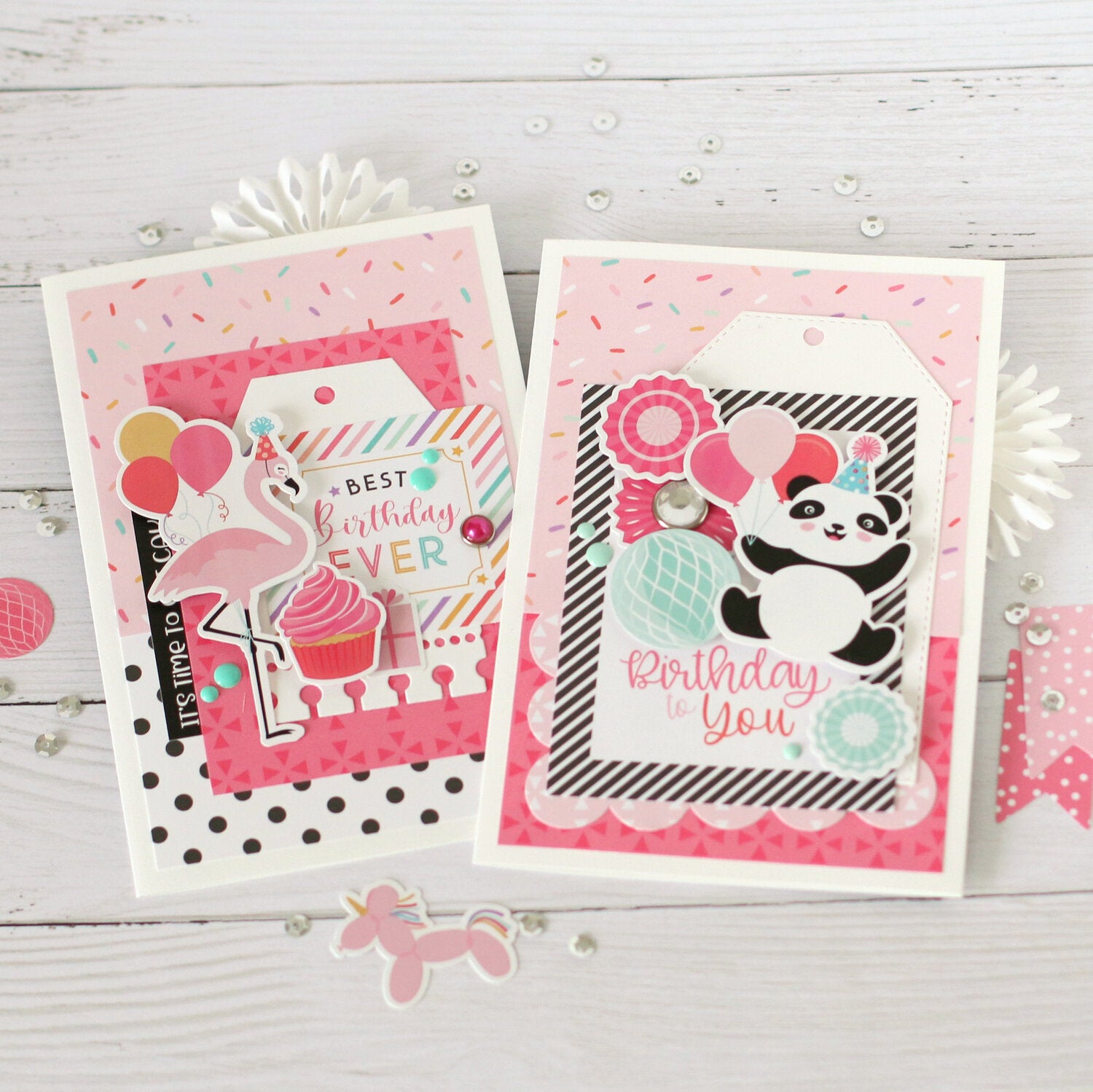 Echo Park It’s Your Birthday Girl 4X4 JOURNALING CARDS 12"X12" Scrapbook Paper