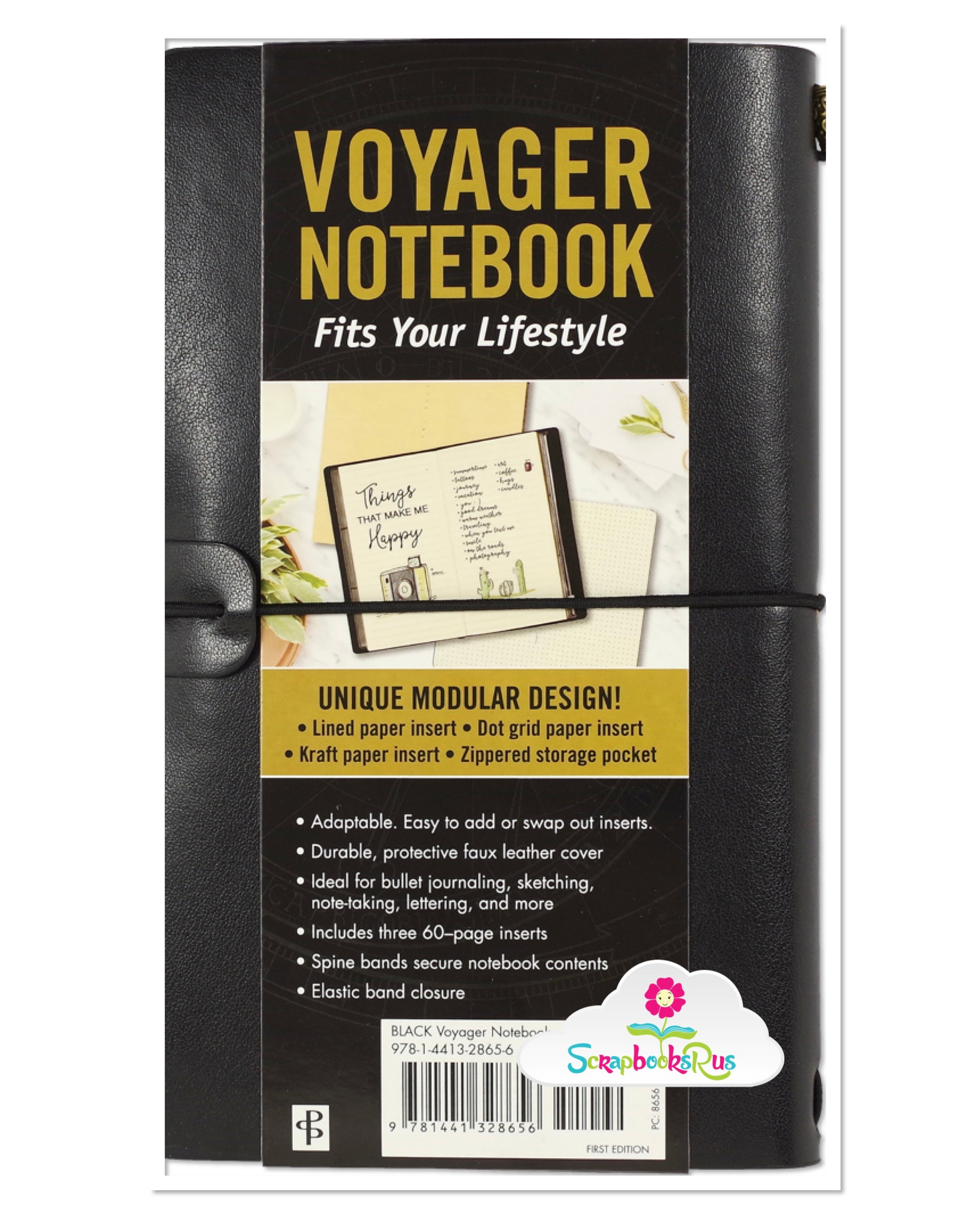 Peter Pauper VOYAGER BLACK Travel Journal Notebook