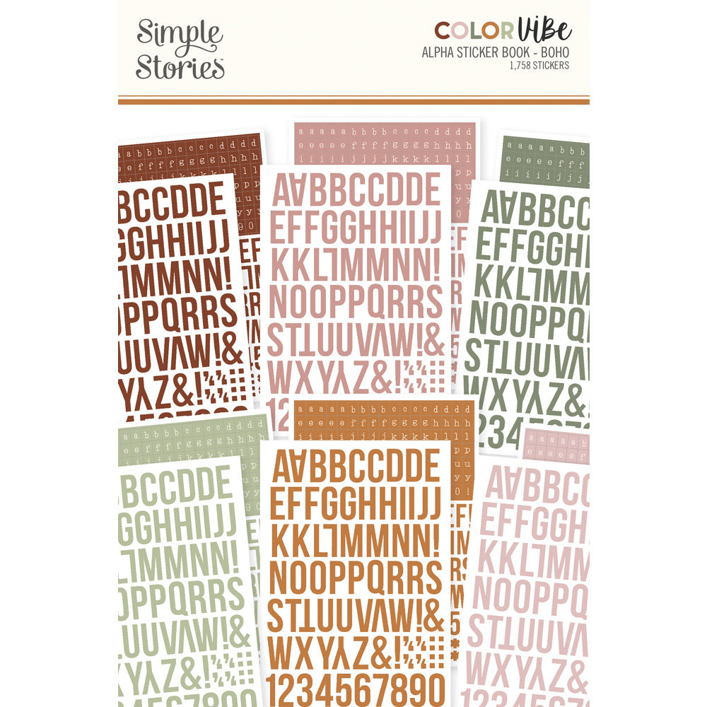 Simple Stories ColorVibe BOHO Alpha Sticker Book