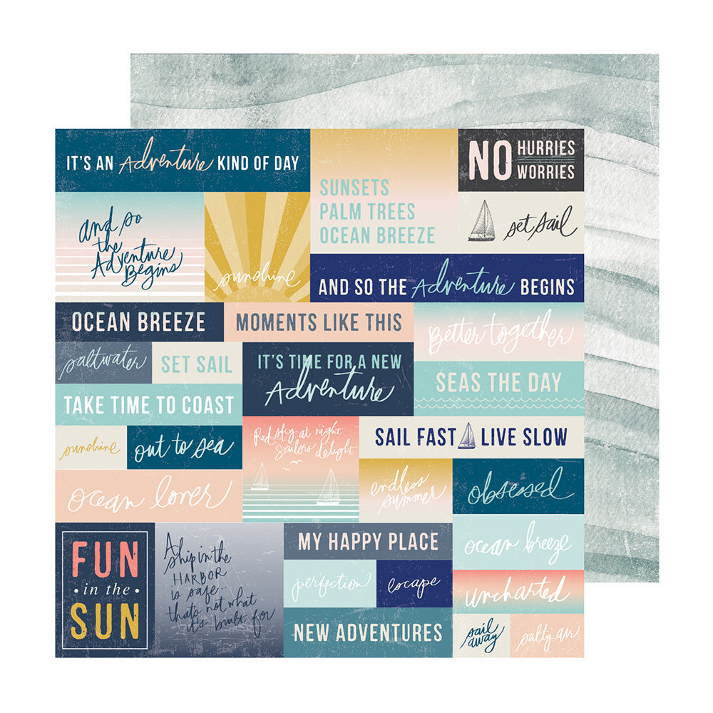 Heidi Swapp SET SAIL 12"X12" Scrapbook Paper