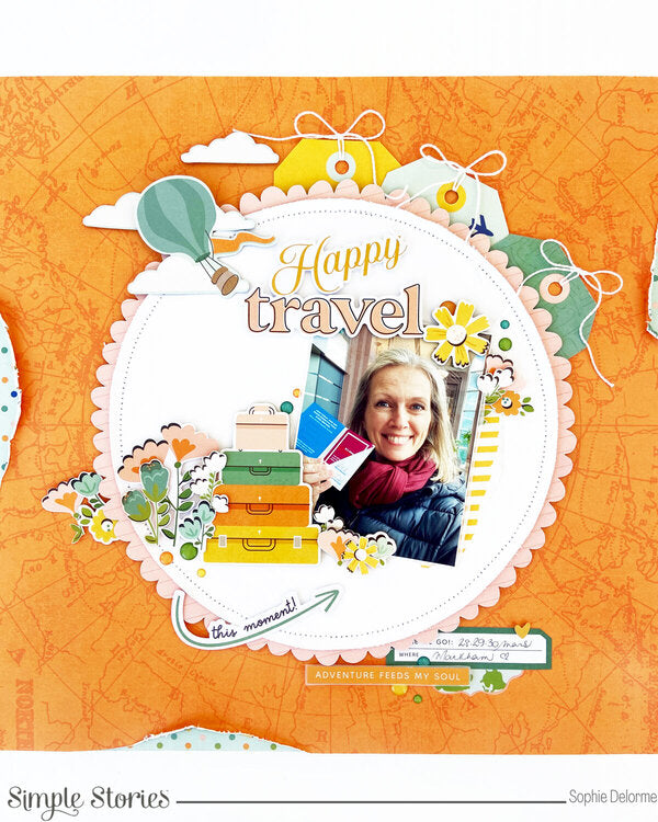Simple Stories HAPPY TRAVELS 12”X12” Scrapbook Paper