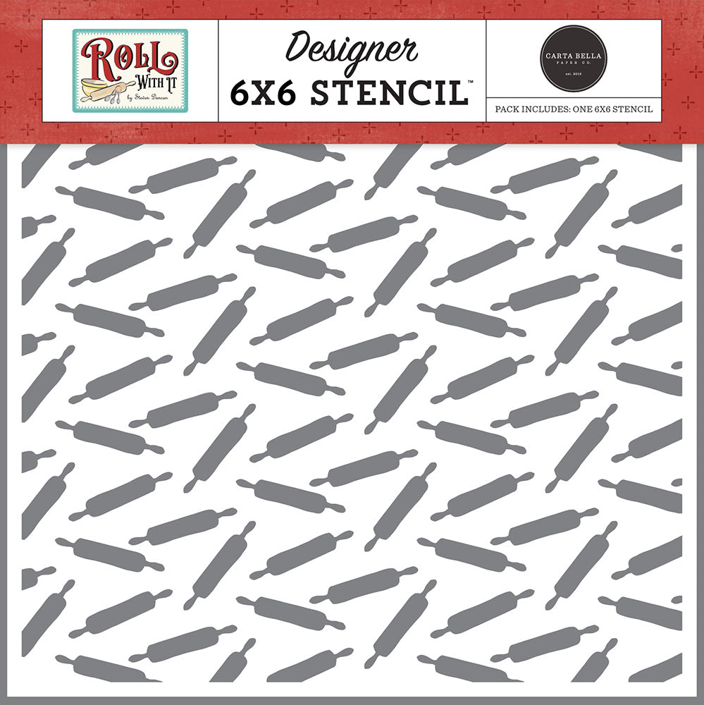 Carta Bella Roll With It ROLLING PIN STENCIL 6"X6"
