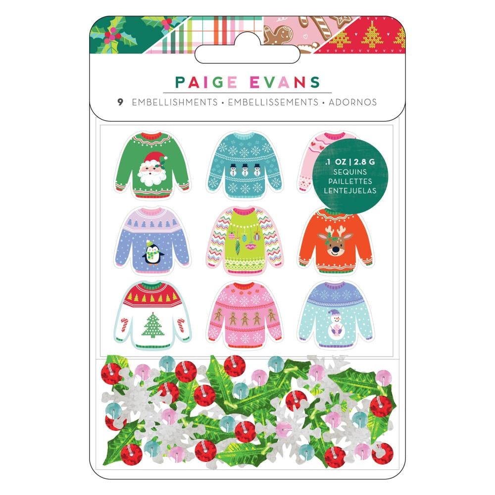 Paige Evans SUGARPLUM WISHES STAMPS &amp; SEQUINS Sweaters 9pc