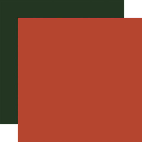 Echo Park Call of the Wild RED & DARK GREEN Solids 12"X12" Scrapbook Cardstock