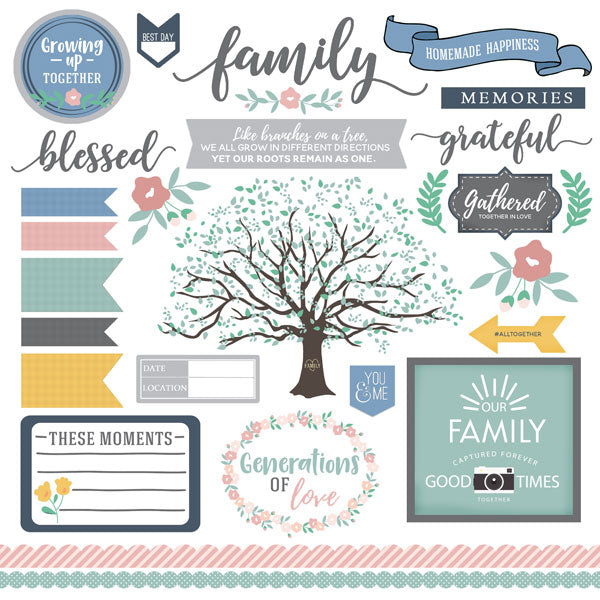FAMILY ELEMENTS 12"X12" Sticker Scrapbook Customs