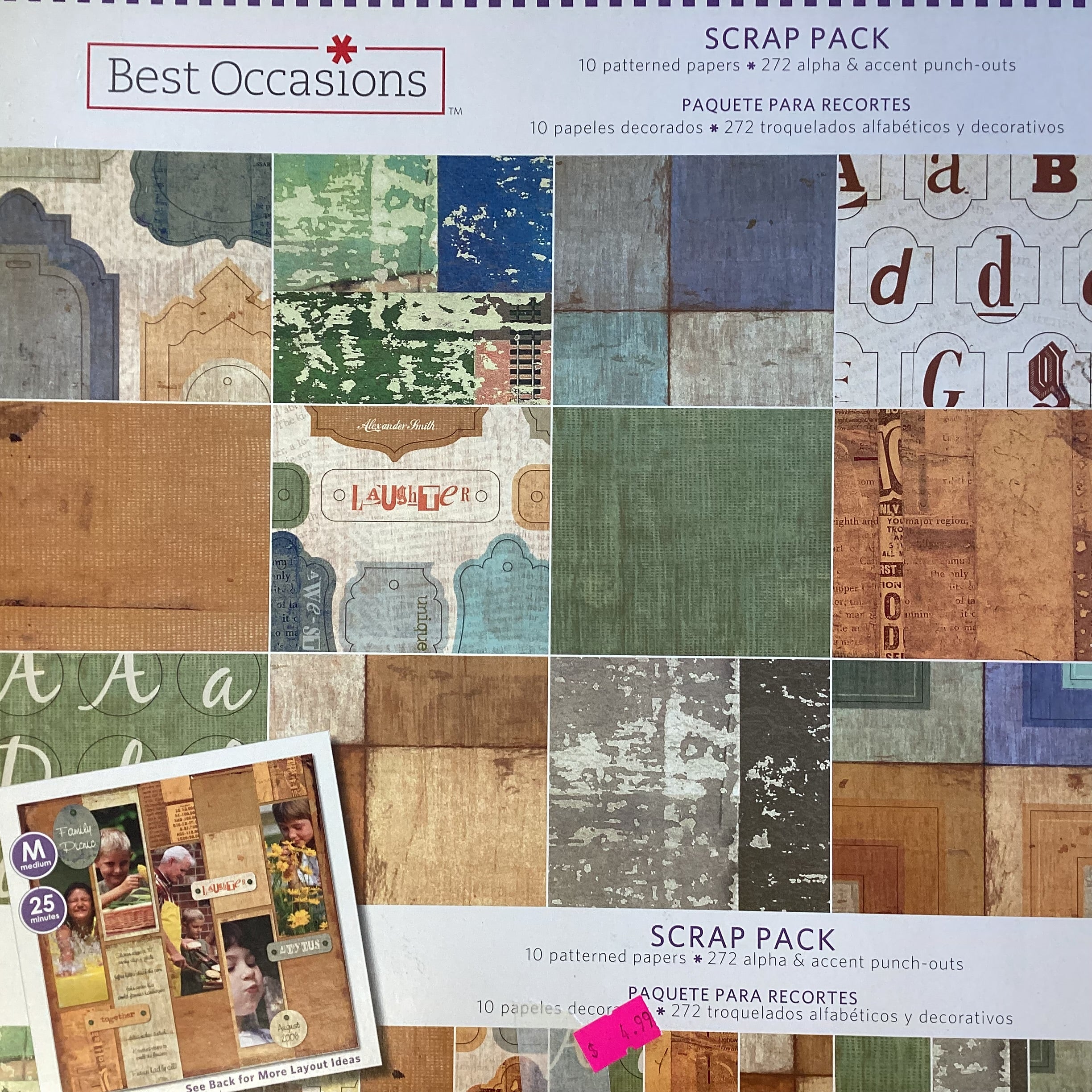 Best Occasions NEUTRAL SCRAP PACK 12"X12" Scrapbook Paper Pack
