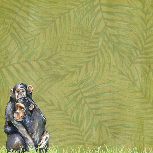 Scrapbook Customs SAFARI PRIMATE 12"X12" Scrapbook Paper