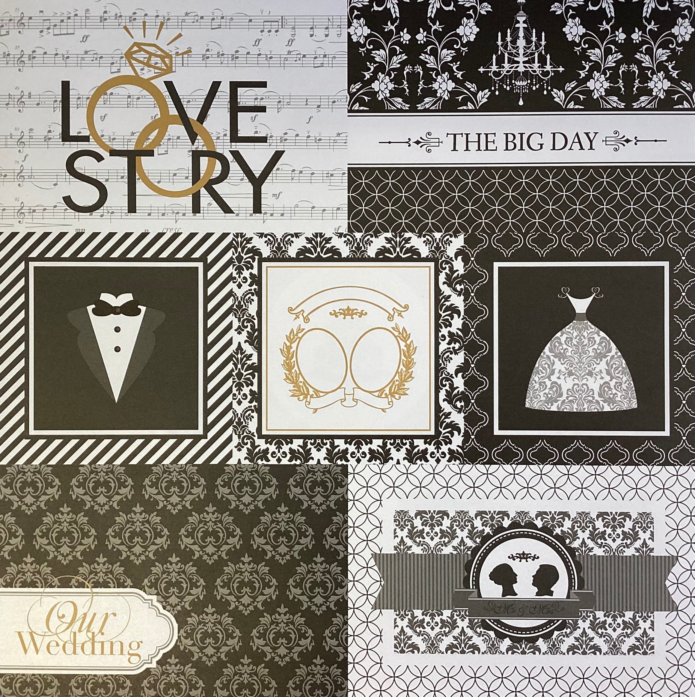 Bella! SHIMMER WEDDING 12X12 Scrapbook Paper