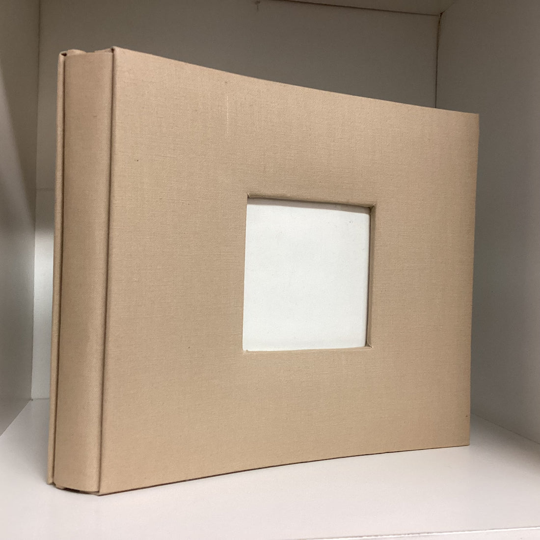 Postbound Album TAN FABRIC Frame 8"X8" Scrapbook Memory Book