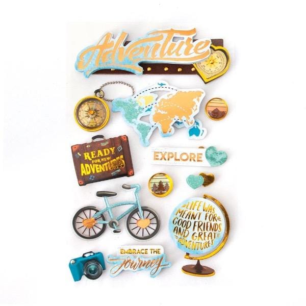 Paper House ADVENTURE 3D Stickers 12pc