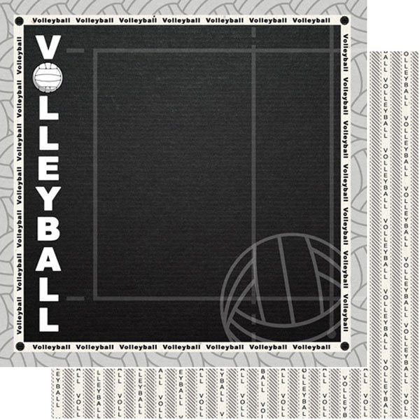 Black volleyball court design with &