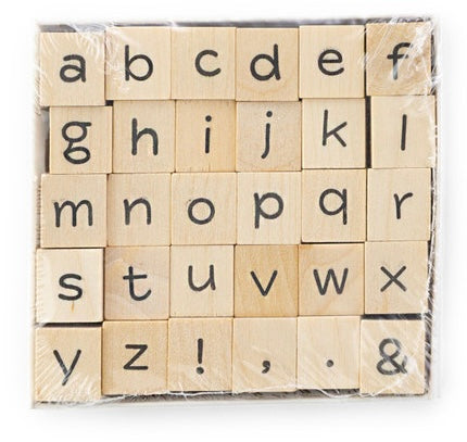 American Crafts ALPHABET Wood Mounted Rubber Stamps