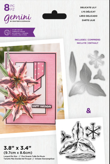 Gemini DELICATE LILY Stamp and Die Set 8pc