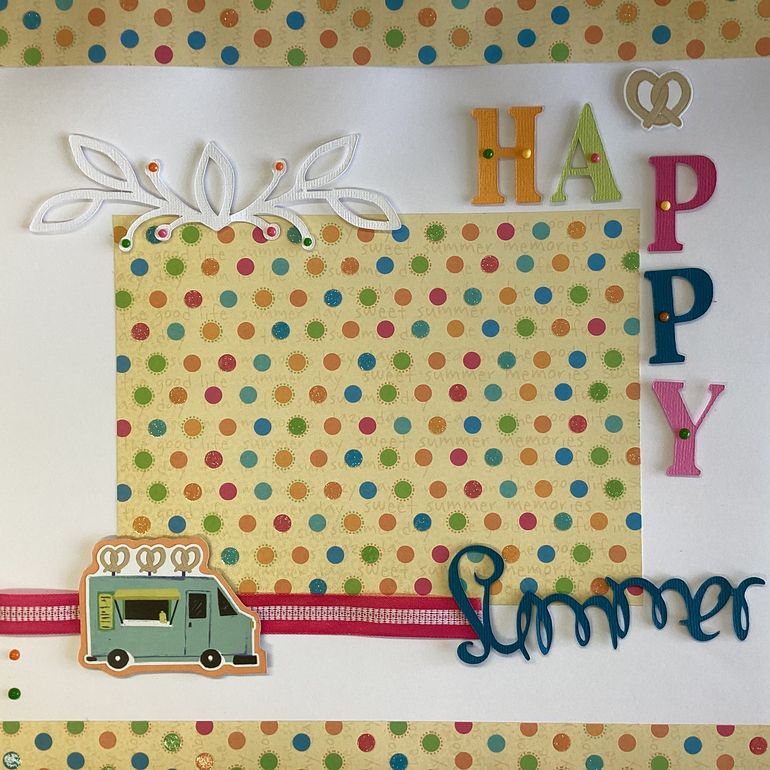 Premade HAPPY SUMMER 12"x12" Scrapbook Page