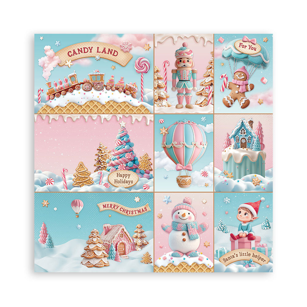 Stamperia Candy Christmas MAXI PAD 12"X12" Scrapbook Paper Pack