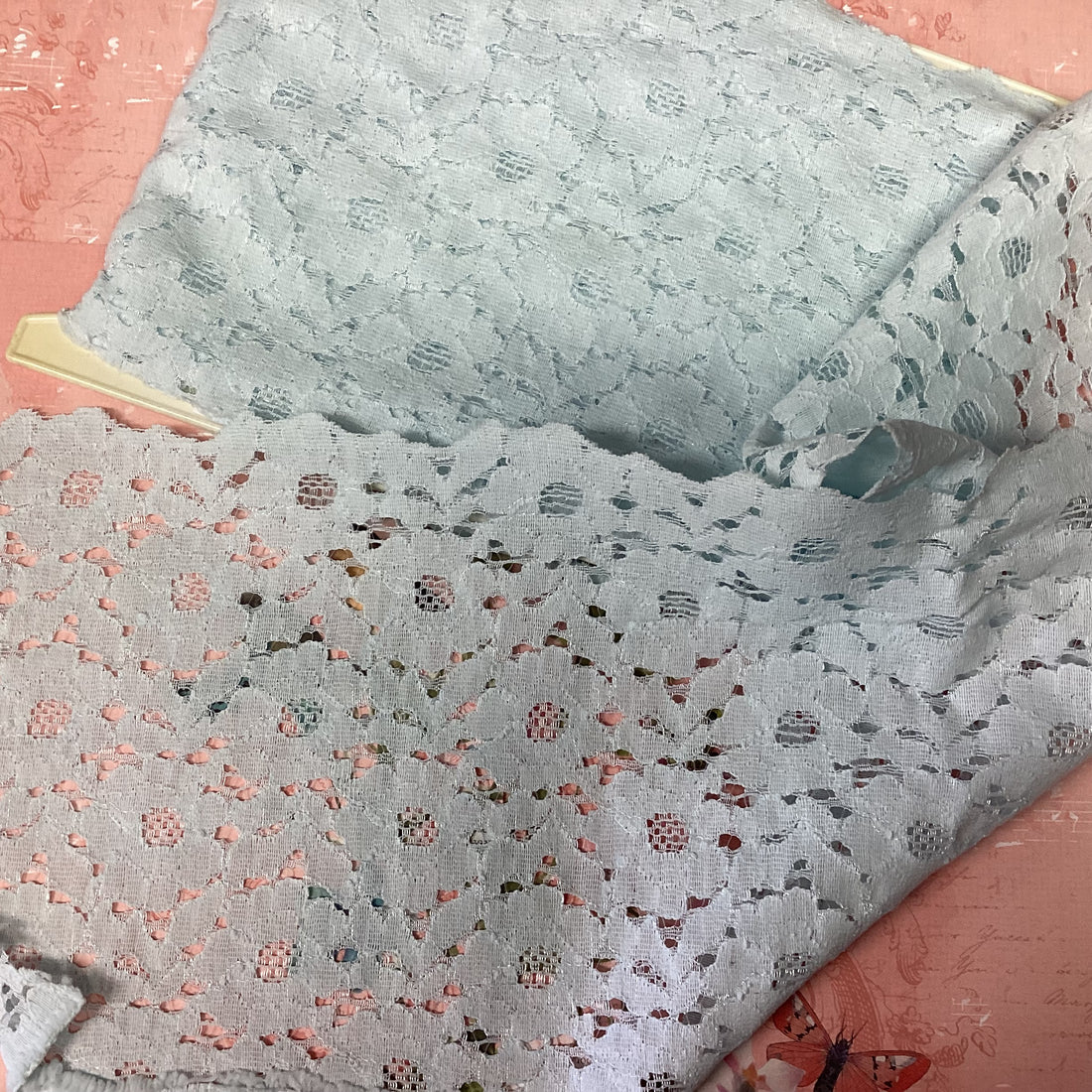 Scrapbooksrus Vintage Light Blue Floral Ribbon Trim