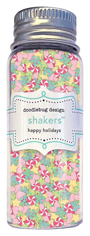 Doodlebug Tinsel Time HAPPY HOLIDAYS Shakers