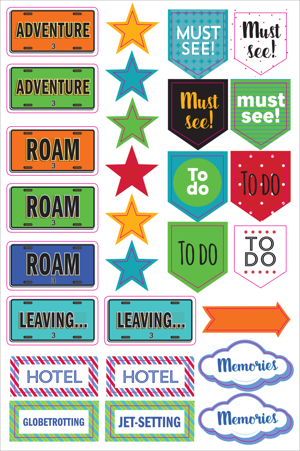 Peter Pauper Planner Stickers TRAVEL Essentials
