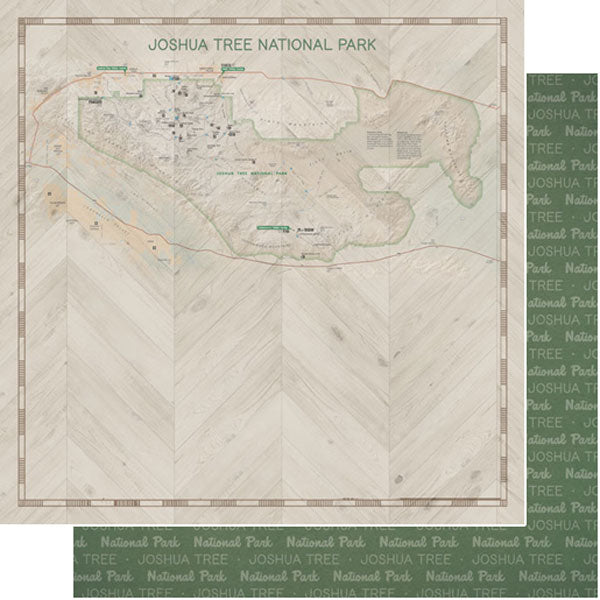 Scrapbook Customs NATIONAL PARK MAP AND WORDS 12"X12" Scrapbook Paper