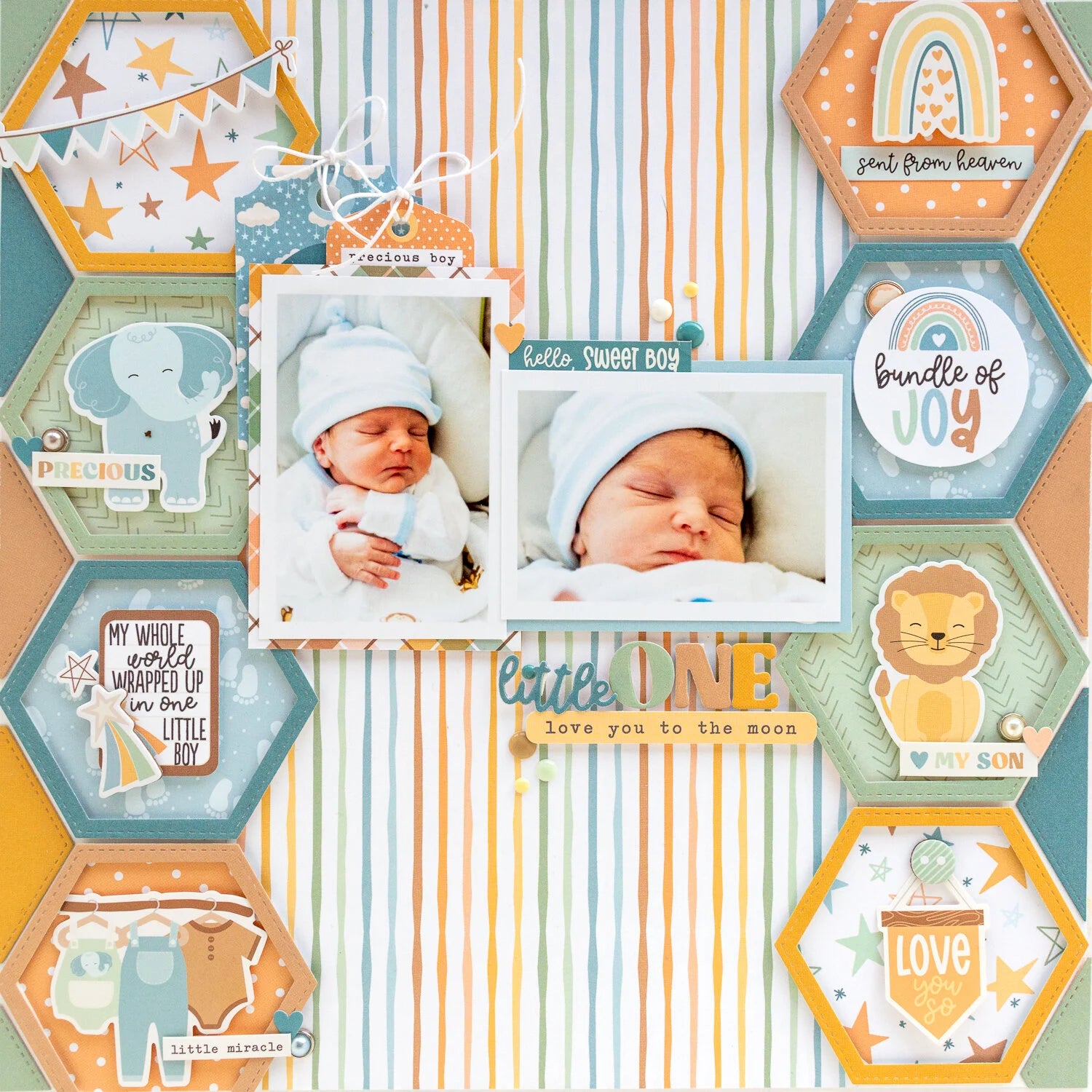 Echo Park OUR BABY BOY 12"x12" Element Sticker