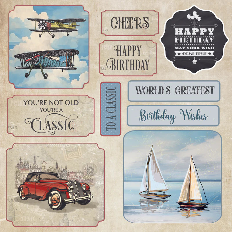 Crafters Companion MODERN MAN 8X8" Topper Pad 48 Sheets