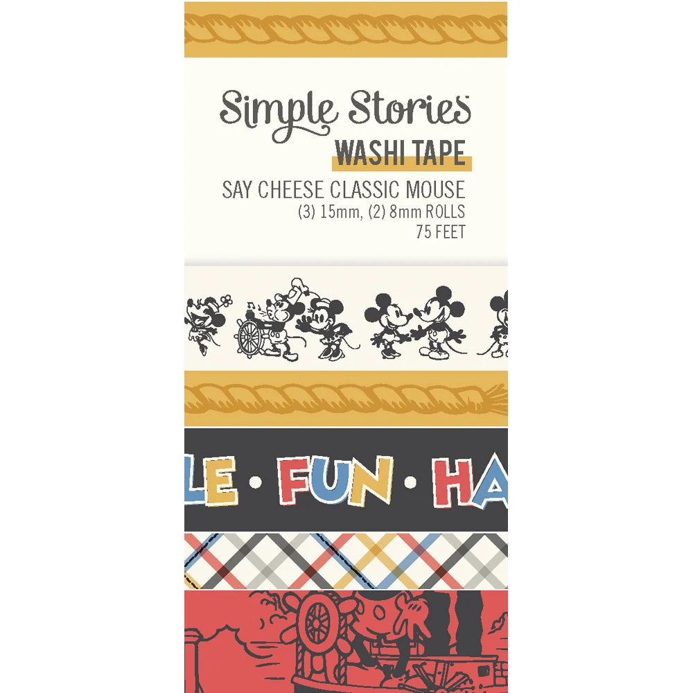 Simple Stories SAY CHEESE CLASSIC MOUSE Washi Tape 5Rolls