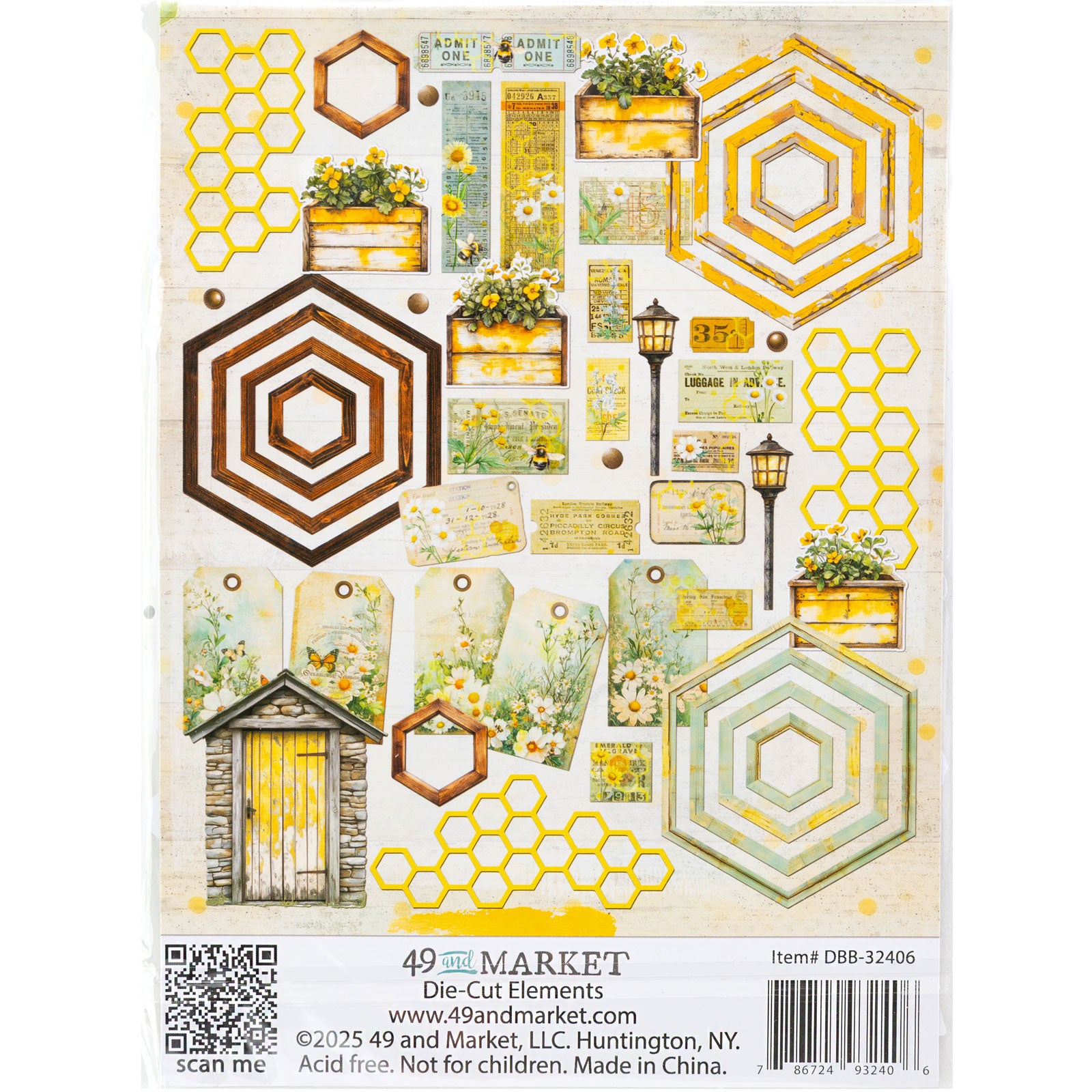 49 and Market BOTANICAL BUZZ Die Cut Elements 50pc