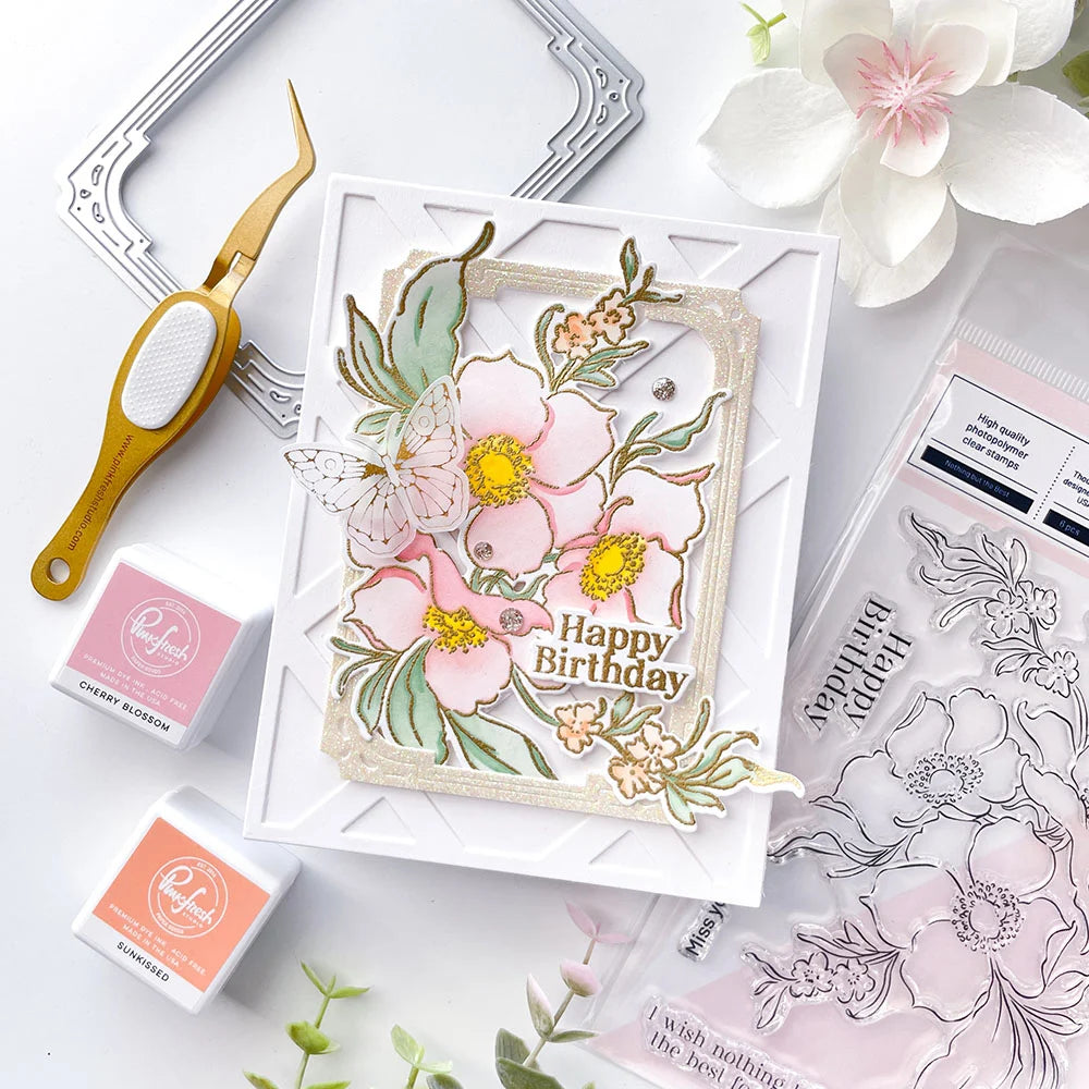 Pinkfresh Studio NOTHING BUT THE BEST Clear Stamp Stencel & Die Set 13pc