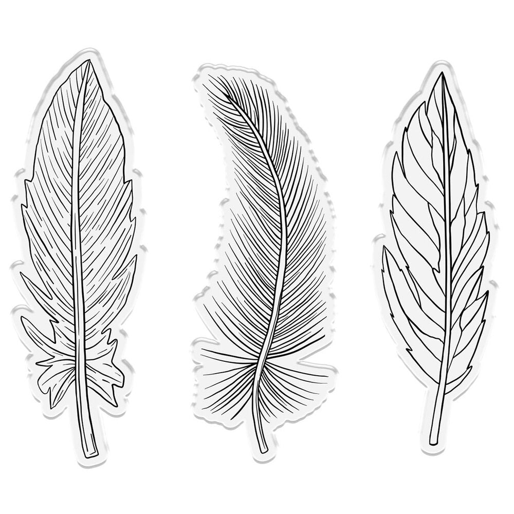 Crafters Companion HEAVENLY BOHO FEATHERS Bohemian Stamp and Die Set