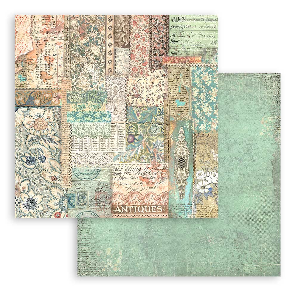 Stamperia Maxi Backgrounds BROCANTE ANTIQUES 12"X12" Scrapbook Paper Pack