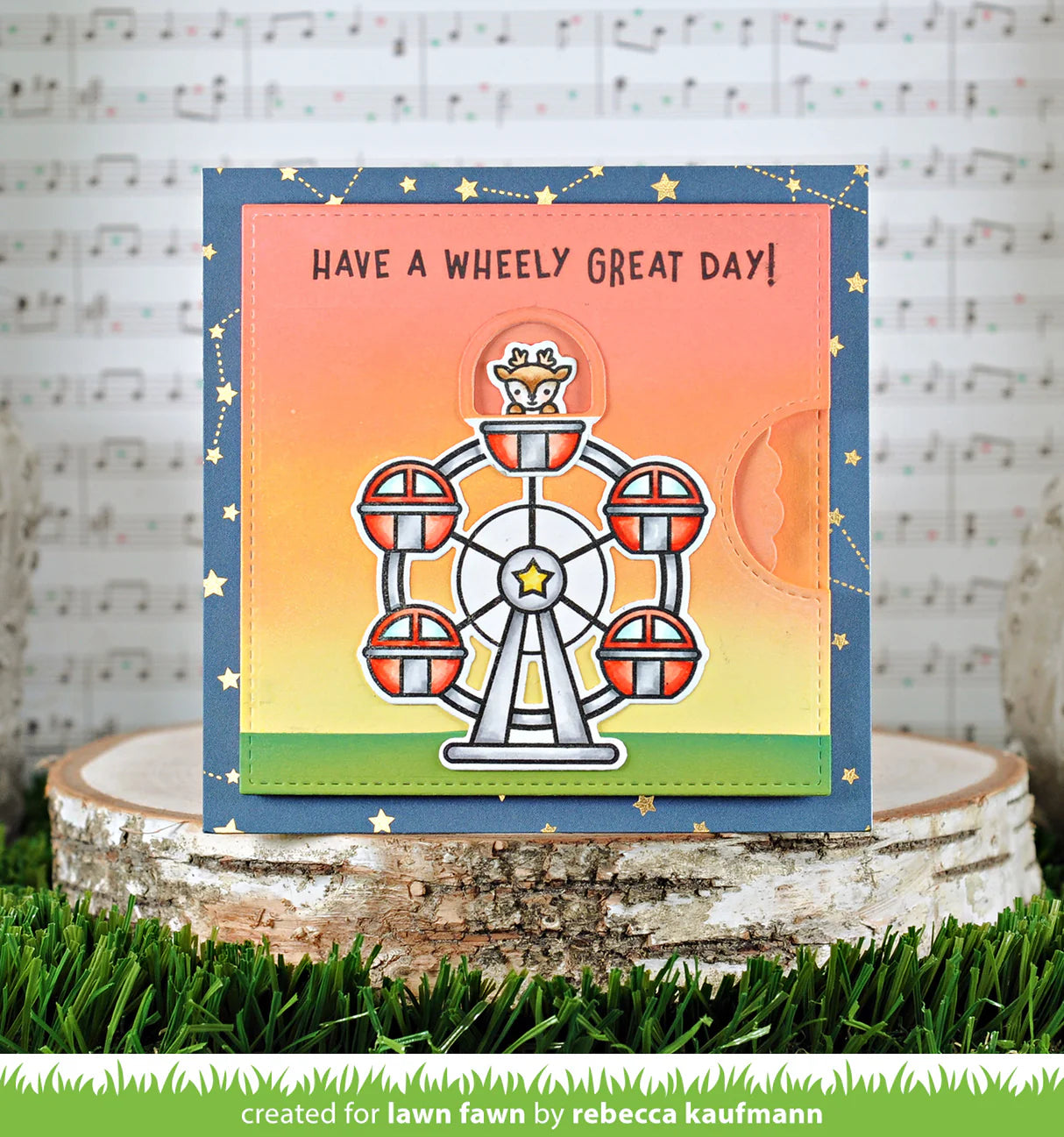 Lawn Fawn WHEELY GREAT DAY Stamp & Die Set
